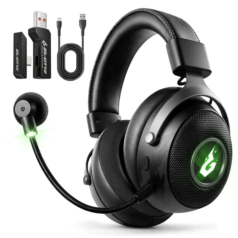 Wireless Gaming Headset with Mic, 50mm Drivers, Bluetooth 6.0 and 2.4GHz